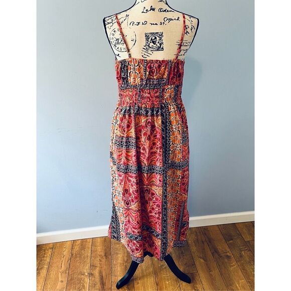 Old Navy Women’s Medium Waist-Defining Cami Midi Dress in Pink Paisley - Picture 10 of 10